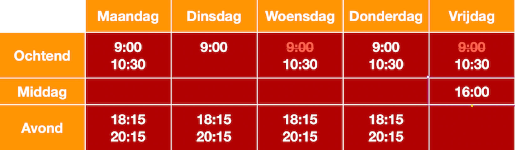 Rooster om gemiste les in te halen