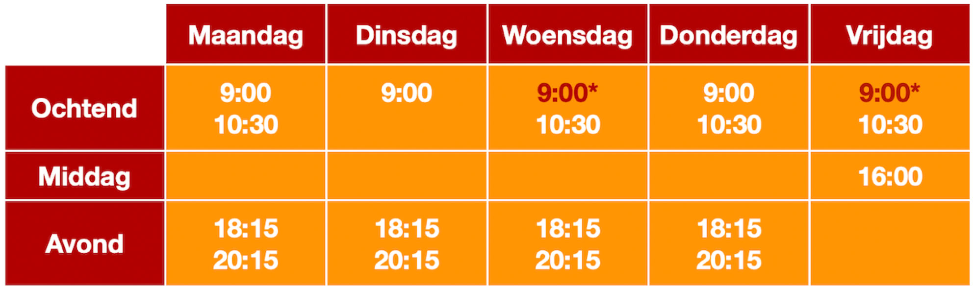 Yogalessen rooster