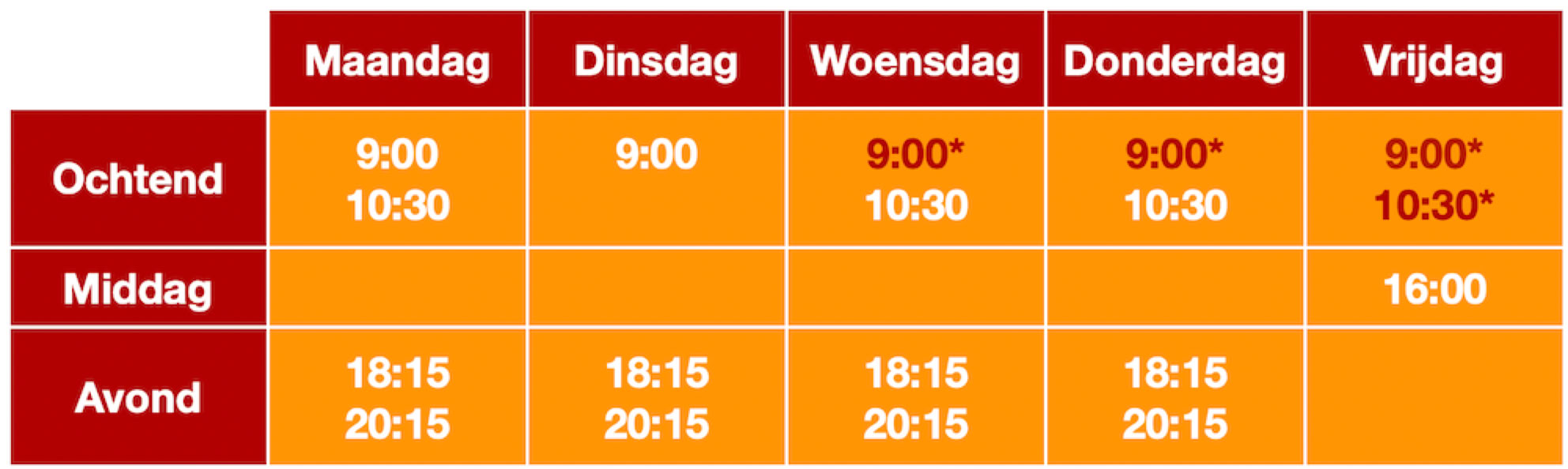 Yogalessen rooster